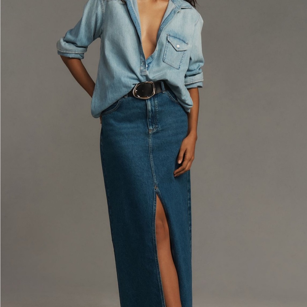 Pilcro | The Madi Front Slit Denim Skirt
